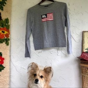 Vintage 90’s/Y2k Ralph Lauren American Flag Tee 🐞